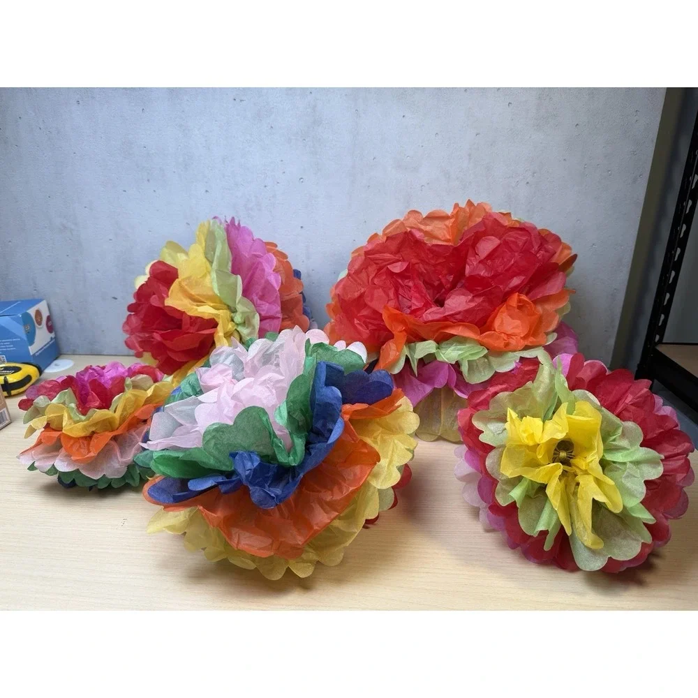 Colorful Fiesta Paper Tissue Pom‎ Poms 20 Pieces Cinco de Mayo Party Decorations